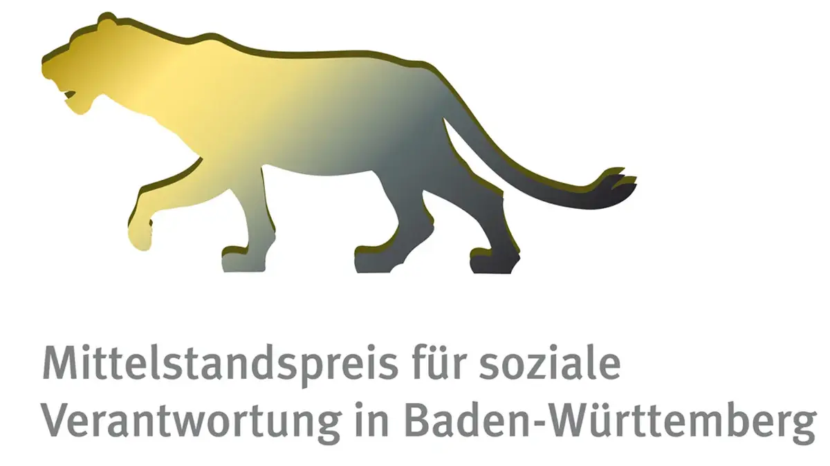 LEA-Logo des Mittelstandspreises für soziale Verantwortung in Baden-Württemberg mit Leoparden-Silhouette.