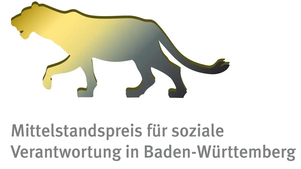LEA logo of the SME Award for Social Responsibility in Baden-Württemberg with stylized leopard silhouette.