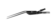 Schwarze bipolare Pinzette in Standardlänge mit gebogener Spitze vor weißem Hintergrund.