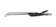 Lange schwarze bipolare Pinzette in Standardform mit gebogener Spitze vor weißem Hintergrund.
