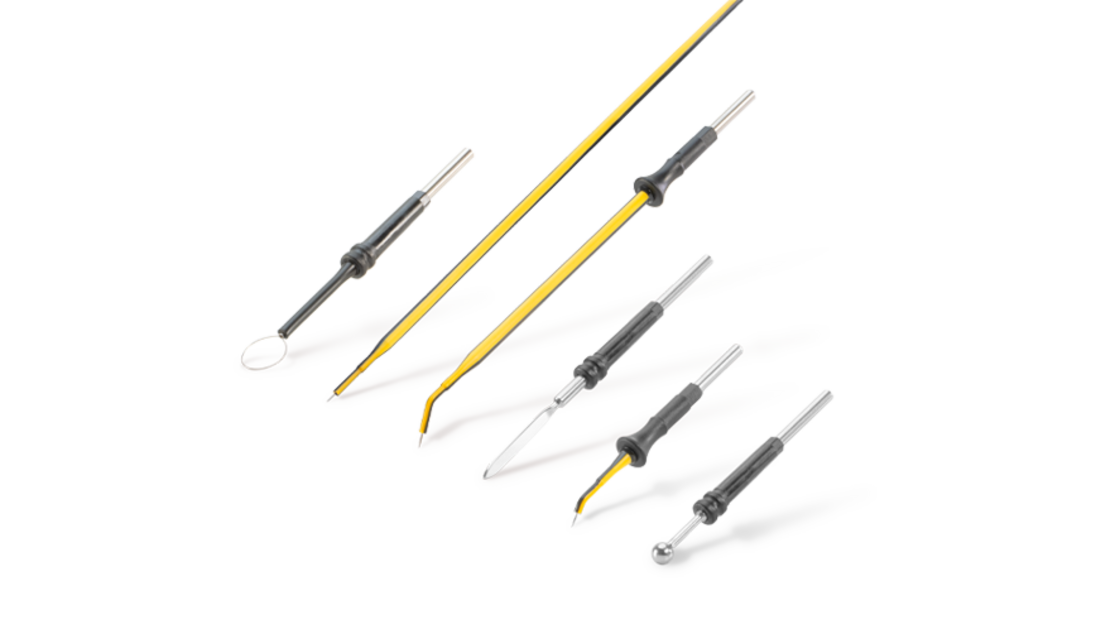 Verschiedene monopolare Elektroden in unterschiedlichen Längen und Spitzenformen