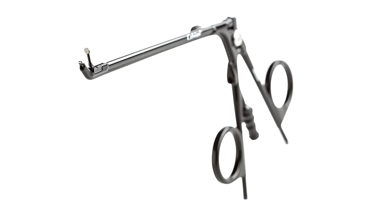 Calvian® bipolar forceps – metallic bipolar forceps in scissor shape with straight shaft against a white background.