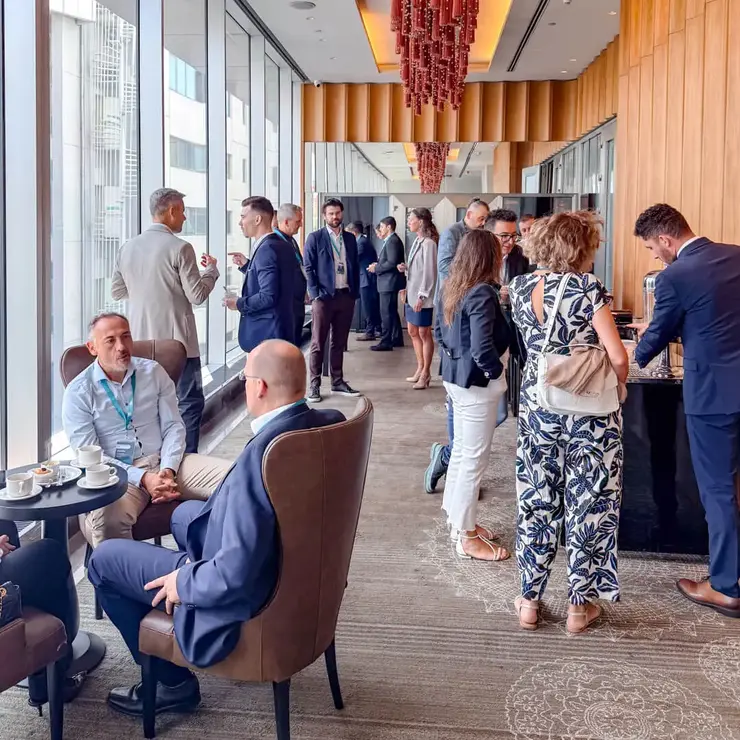 Participants of the Sutter Distributor Conference 2026 networking during a conference break in Istanbul.