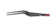 Schwarze bipolare Pinzette mit rotem Anschluss, geraden Spitzen und strukturiertem Griffbereich, auf weißem Hintergrund.