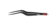 Schwarze bipolare Pinzette mit rotem Anschluss, geraden Spitzen und ergonomischem Griff, auf weißem Hintergrund.