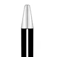 Nahaufnahme einer feinen metallischen Spitze einer Masterpiece™ non-stick bipolaren Pinzette vor weißem Hintergrund.