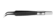 Kurze schwarze bipolare Pinzette mit abgewinkelter Spitze vor weißem Hintergrund.