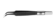 Kurze schwarze bipolare Pinzette mit abgewinkelter Spitze vor weißem Hintergrund.