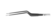 Kurze schwarze bipolare Pinzette mit abgewinkelter Spitze vor weißem Hintergrund.