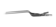 Lange schwarze bipolare Pinzette in Standardform mit abgewinkelter Spitze vor weißem Hintergrund.