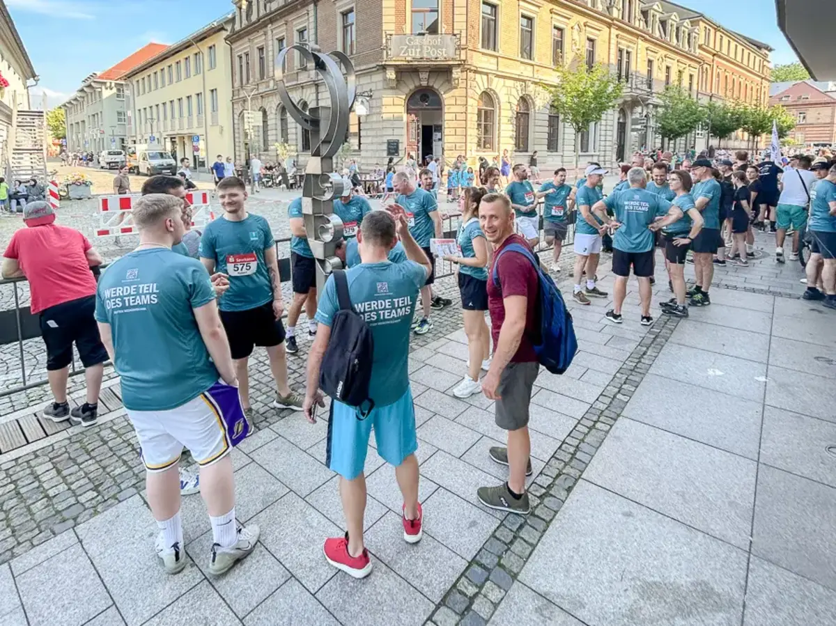 Sutter team at the Emmendingen City Run 2024 in the town square.